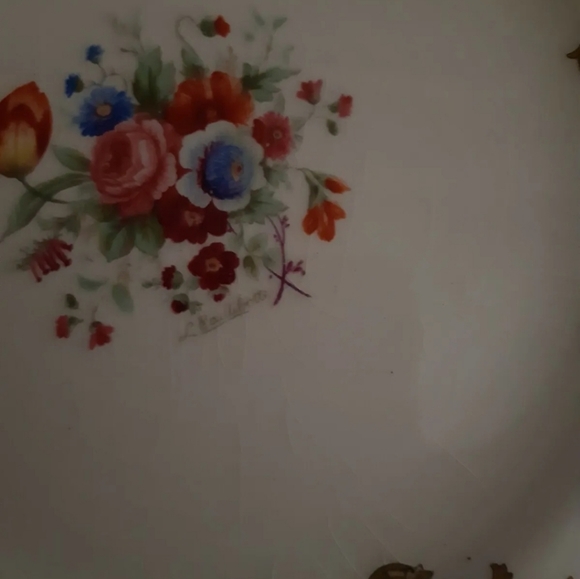 2 VTG Myotts Bouquet Royal Crown Staffordshire Square serving Platter or Plate - Picture 3 of 11